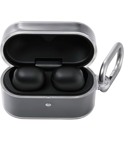 SONY WF-1000XM6 ワイヤレスイヤホン ブラック　エレコムケース付き Amazon.co.jp: エレコム WF-1000XM6 ハイブリッドケース 耐衝撃 衝撃